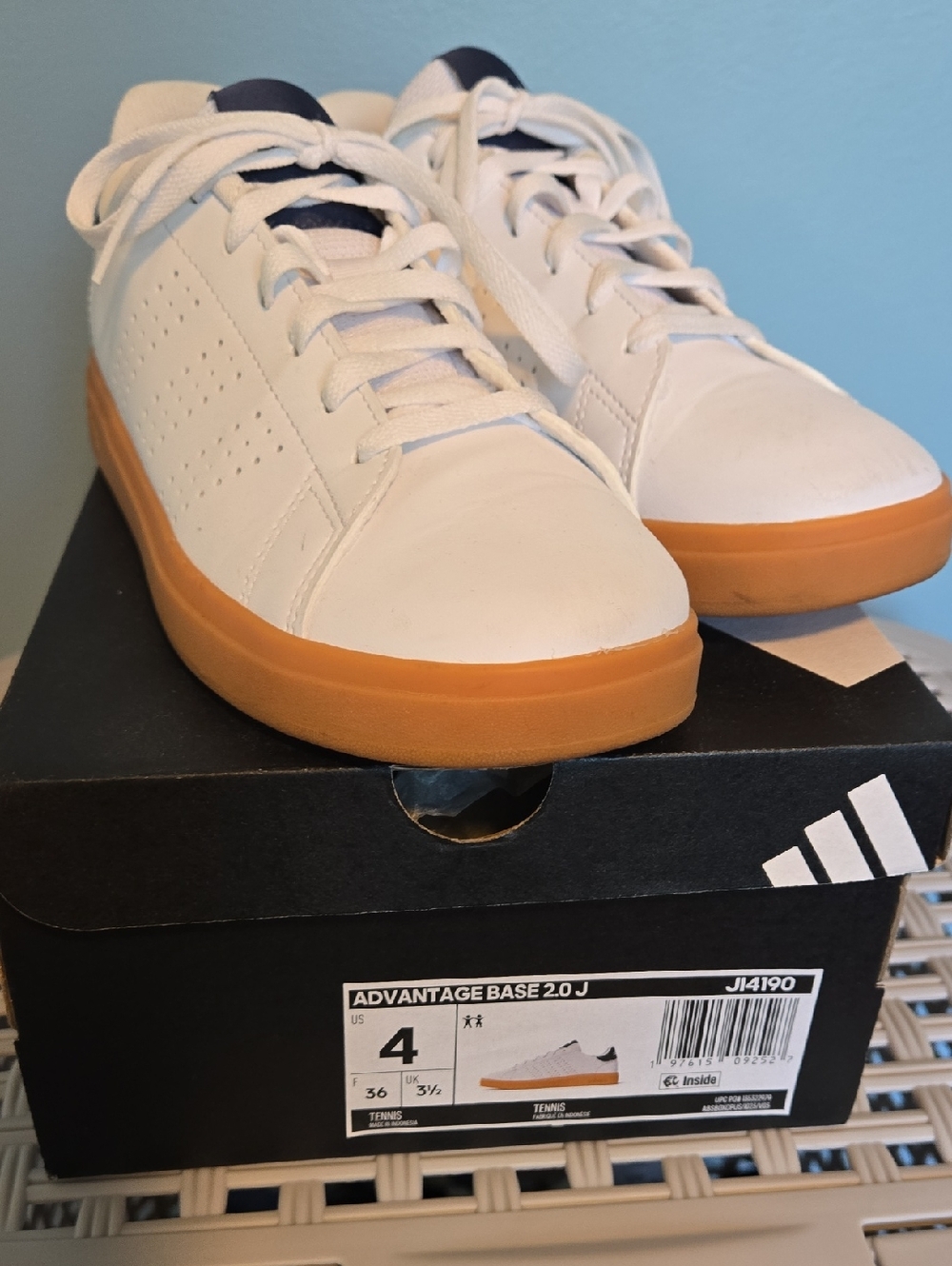 adidas White Sneakers with Gum Sole